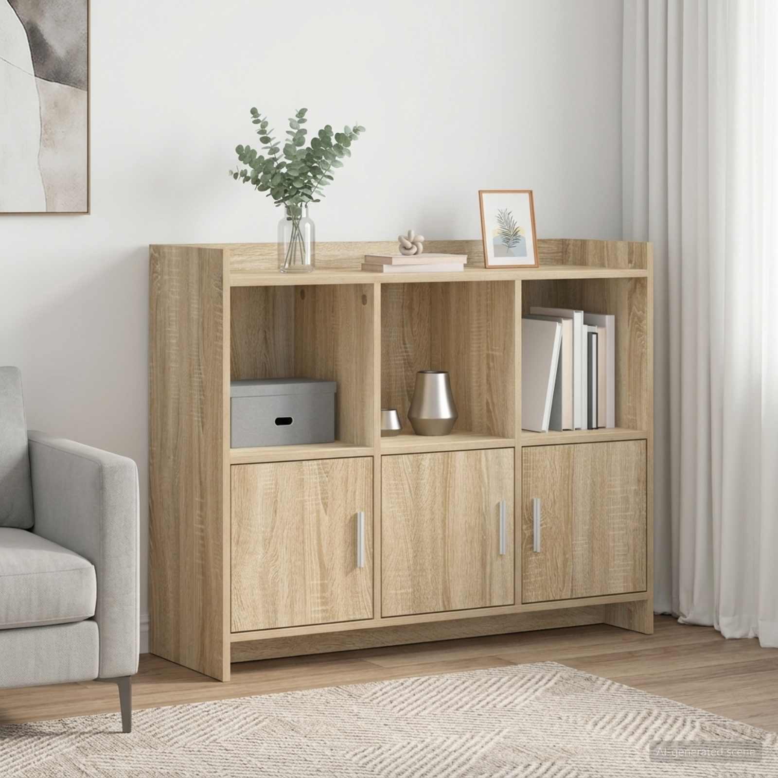 vidaXL Bufet dąb Sonoma 98,5 x 33 x 80 cm Drewno inżynieryjne