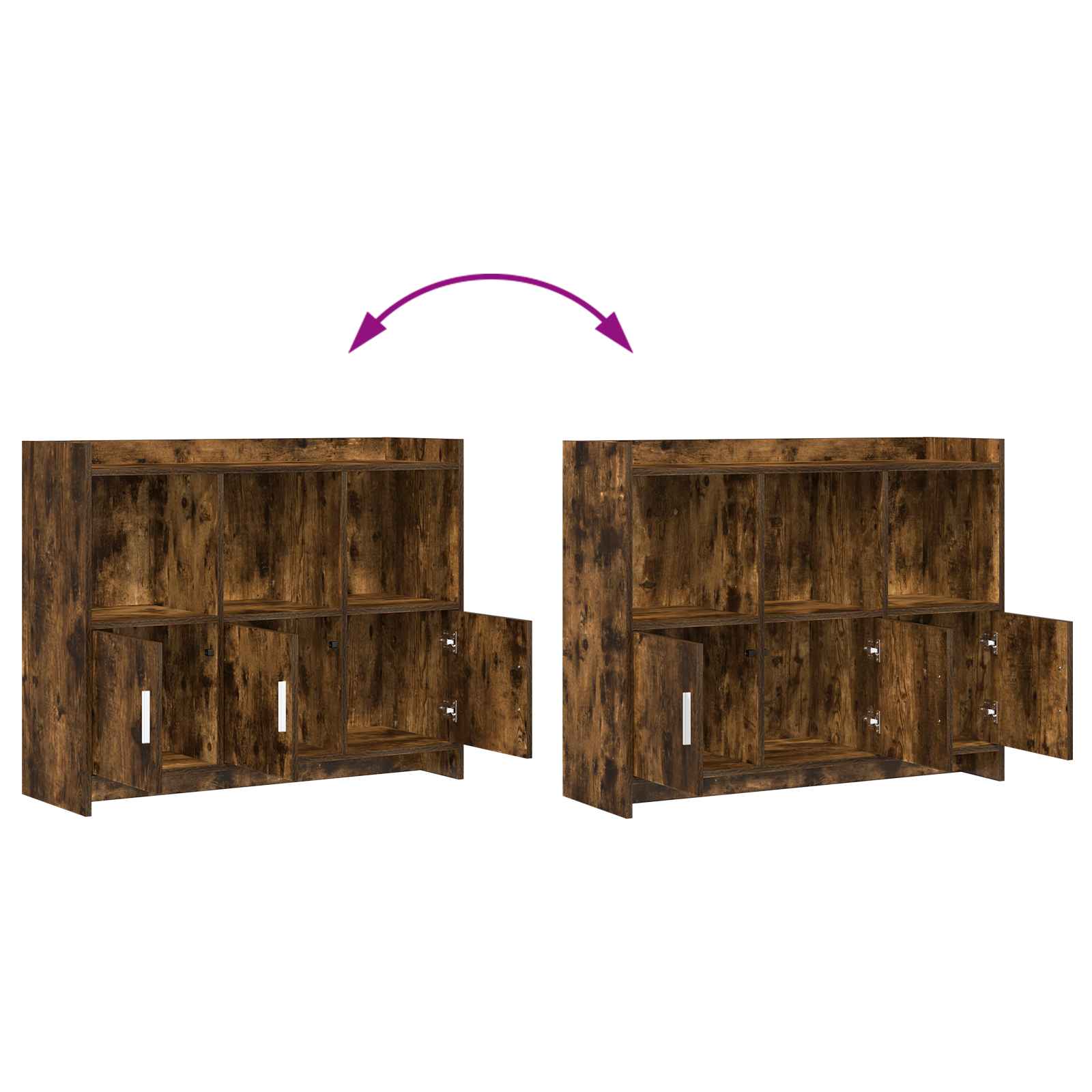 vidaXL Bufet Dąb wędzony 98,5 x 33 x 80 cm Drewno inżynieryjne