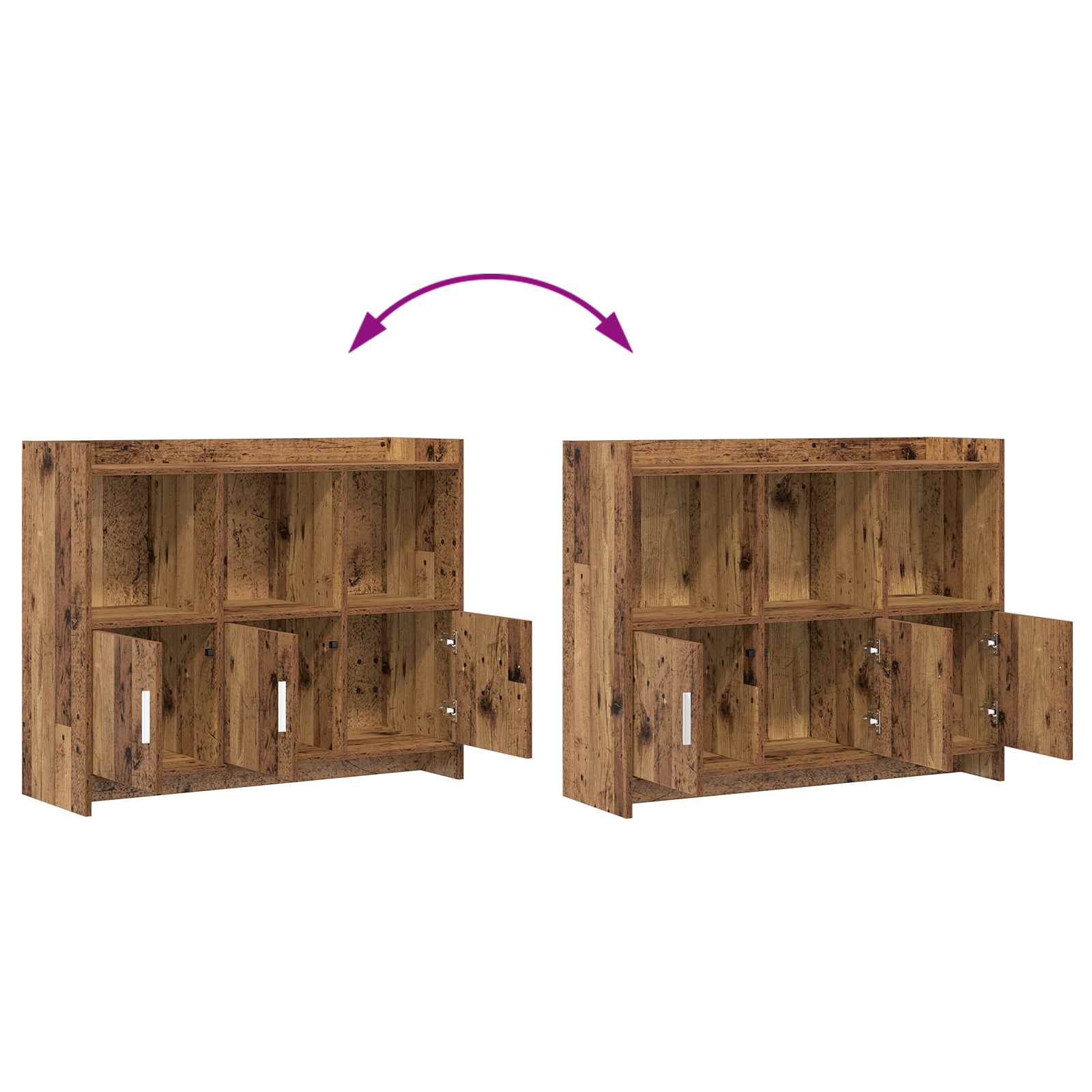vidaXL Bufet Stare drewno 98,5 x 33 x 80 cm Drewno inżynieryjne