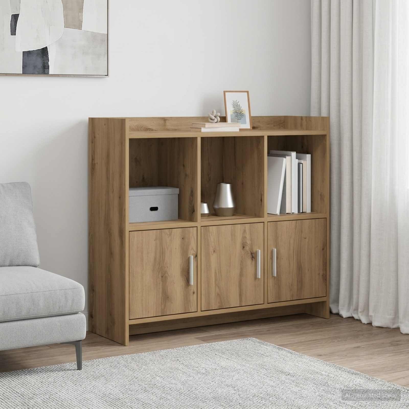 vidaXL Bufet Dąb artisan 98,5 x 33 x 80 cm Drewno inżynieryjne