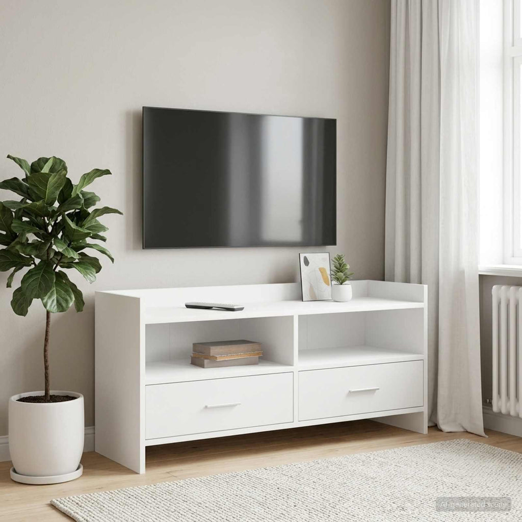 vidaXL Szafka pod telewizor 100 x 33 x 47 cm Biały Drewno inżynieryjne