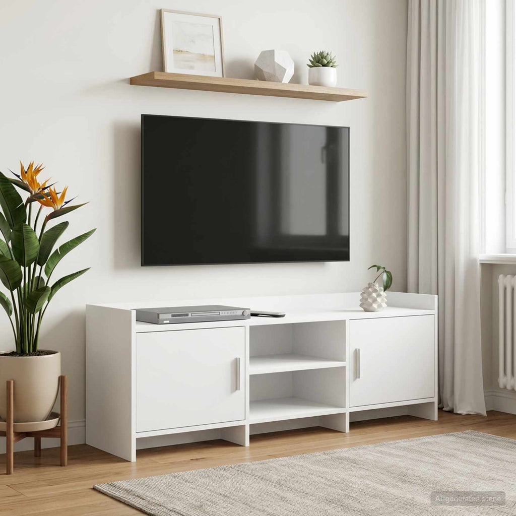 vidaXL Szafka pod telewizor 130 x 33 x 47 cm Biały Drewno inżynieryjne