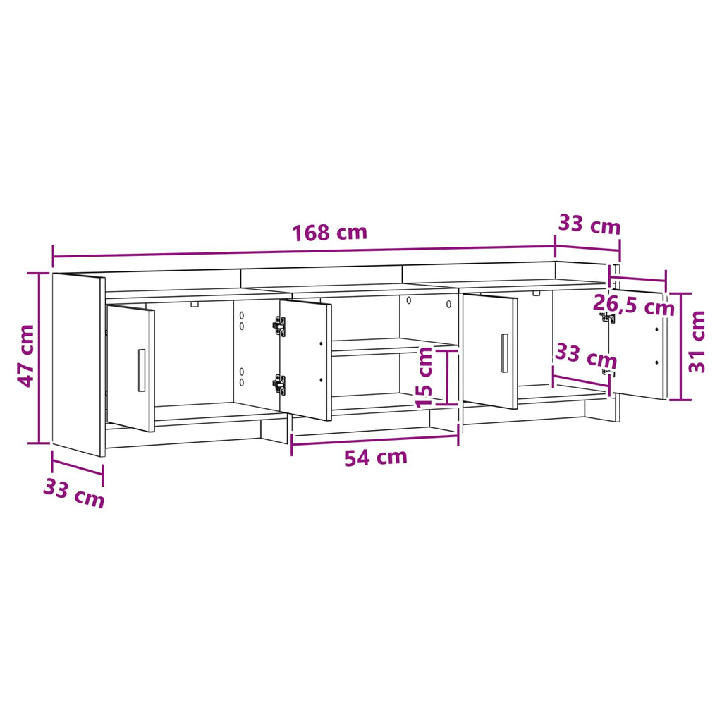 vidaXL Szafka pod telewizor 168 x 33 x 47 cm Betonowy szary