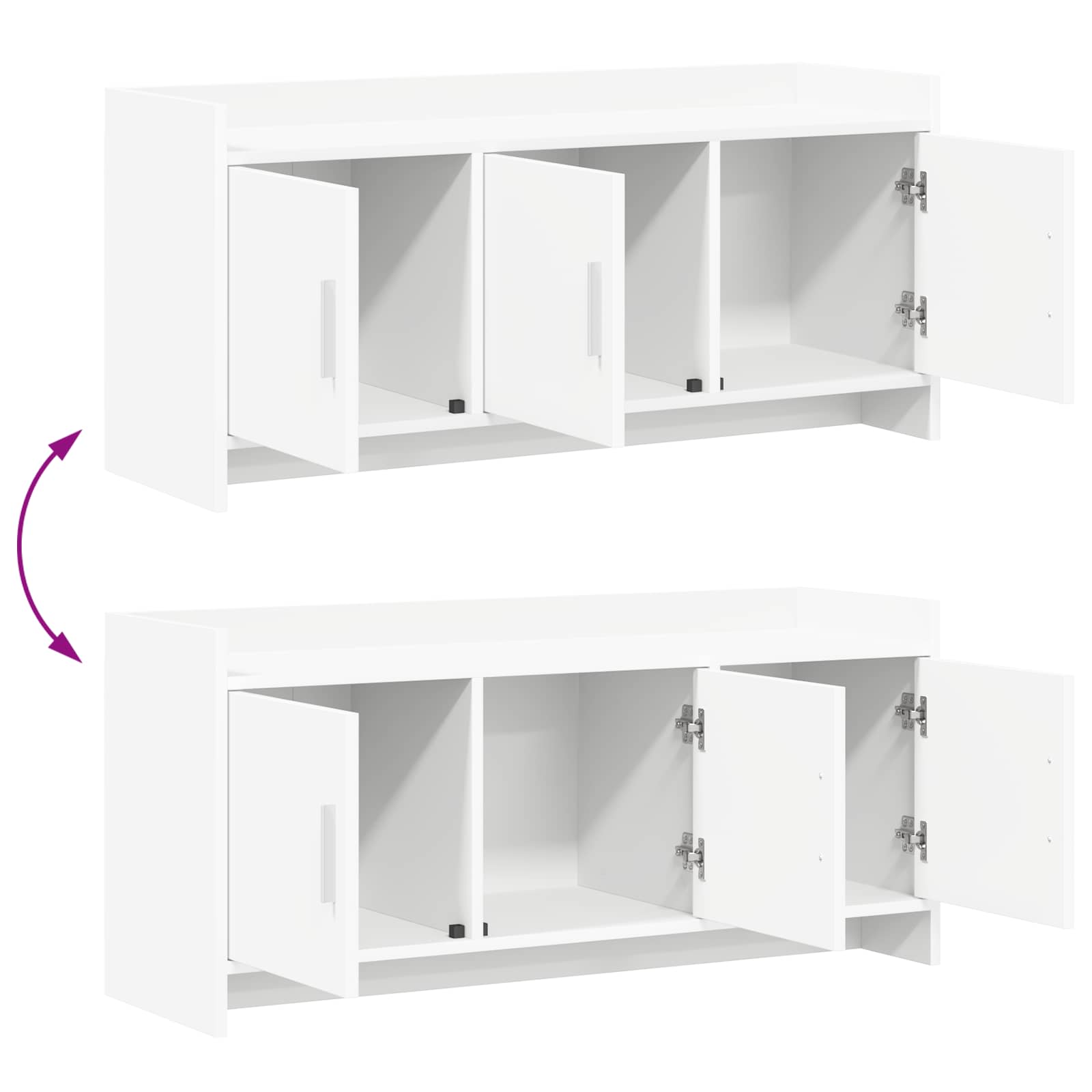 vidaXL Szafka pod telewizor 102 x 33 x 47 cm Biały Drewno inżynieryjne