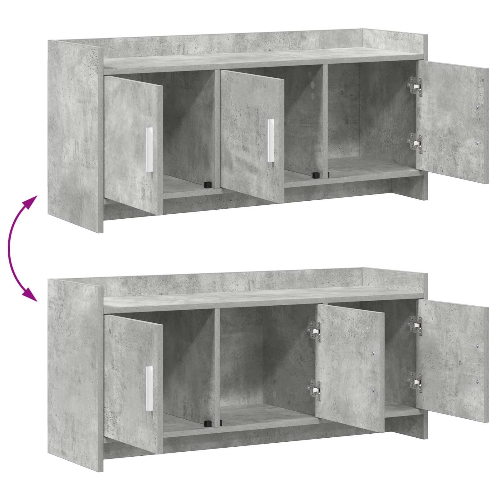 vidaXL Szafka pod telewizor 102 x 33 x 47 cm Betonowy szary