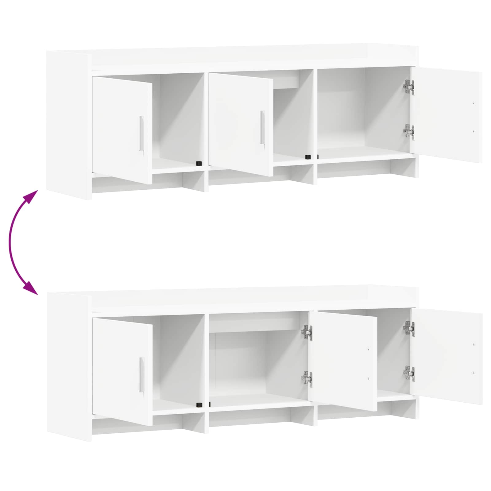 vidaXL Szafka pod telewizor 130 x 33 x 47 cm Biały Drewno inżynieryjne