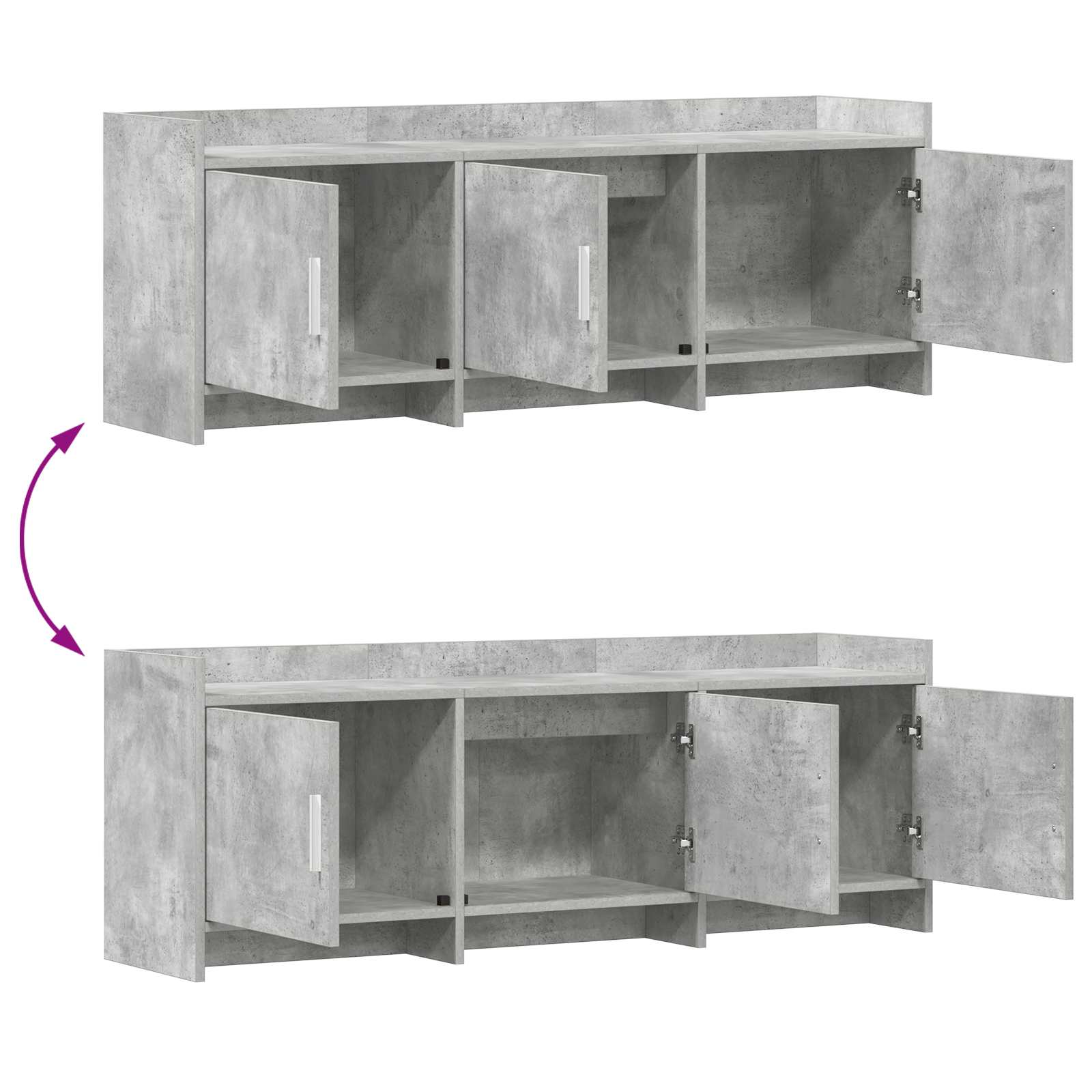 vidaXL Szafka pod telewizor 130 x 33 x 47 cm Betonowy szary