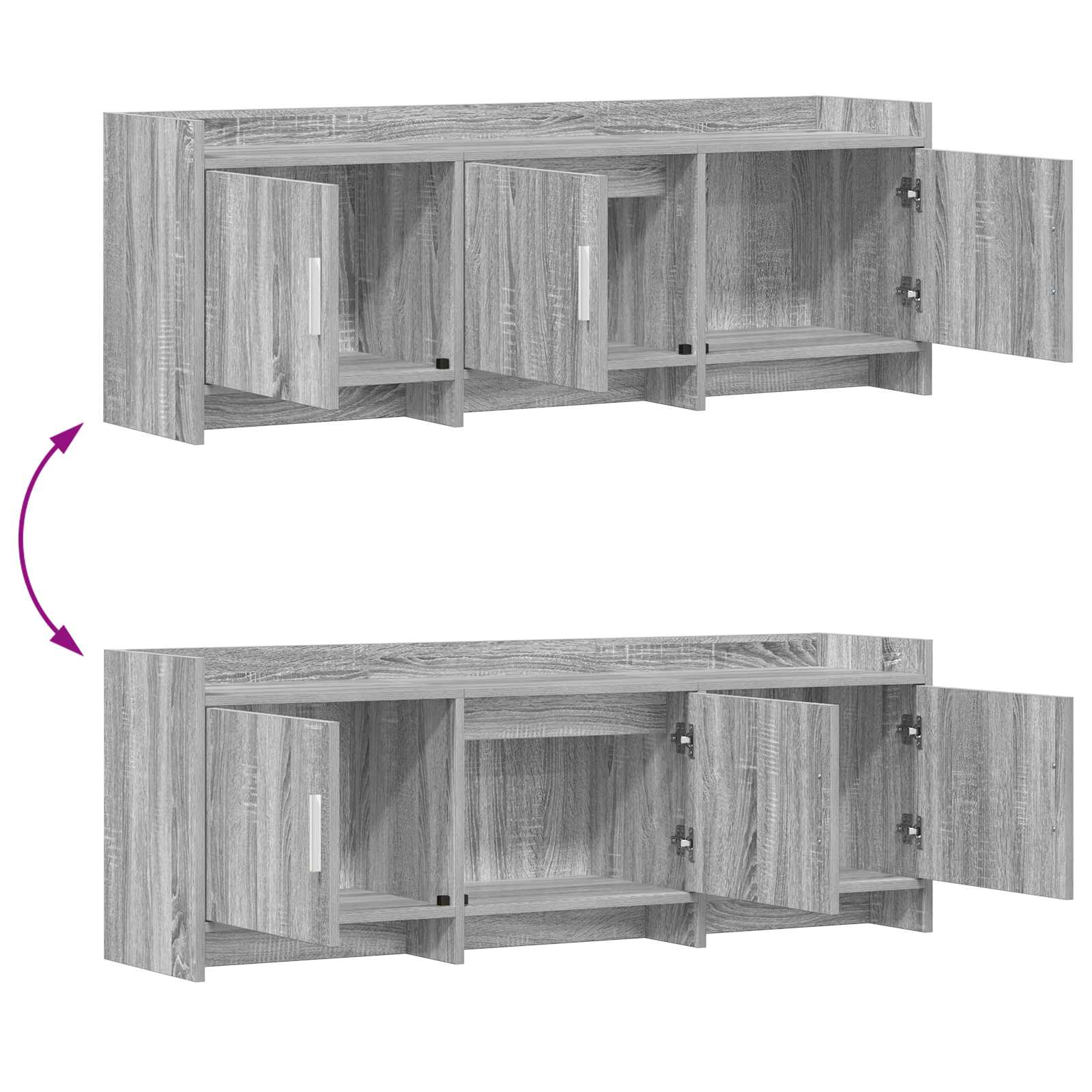 vidaXL Szafka pod telewizor 130 x 33 x 47 cm Szary Sonoma