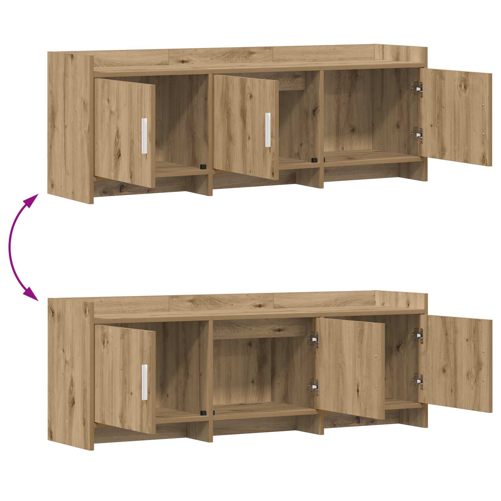 vidaXL Szafka pod telewizor 130 x 33 x 47 cm Dąb artisan