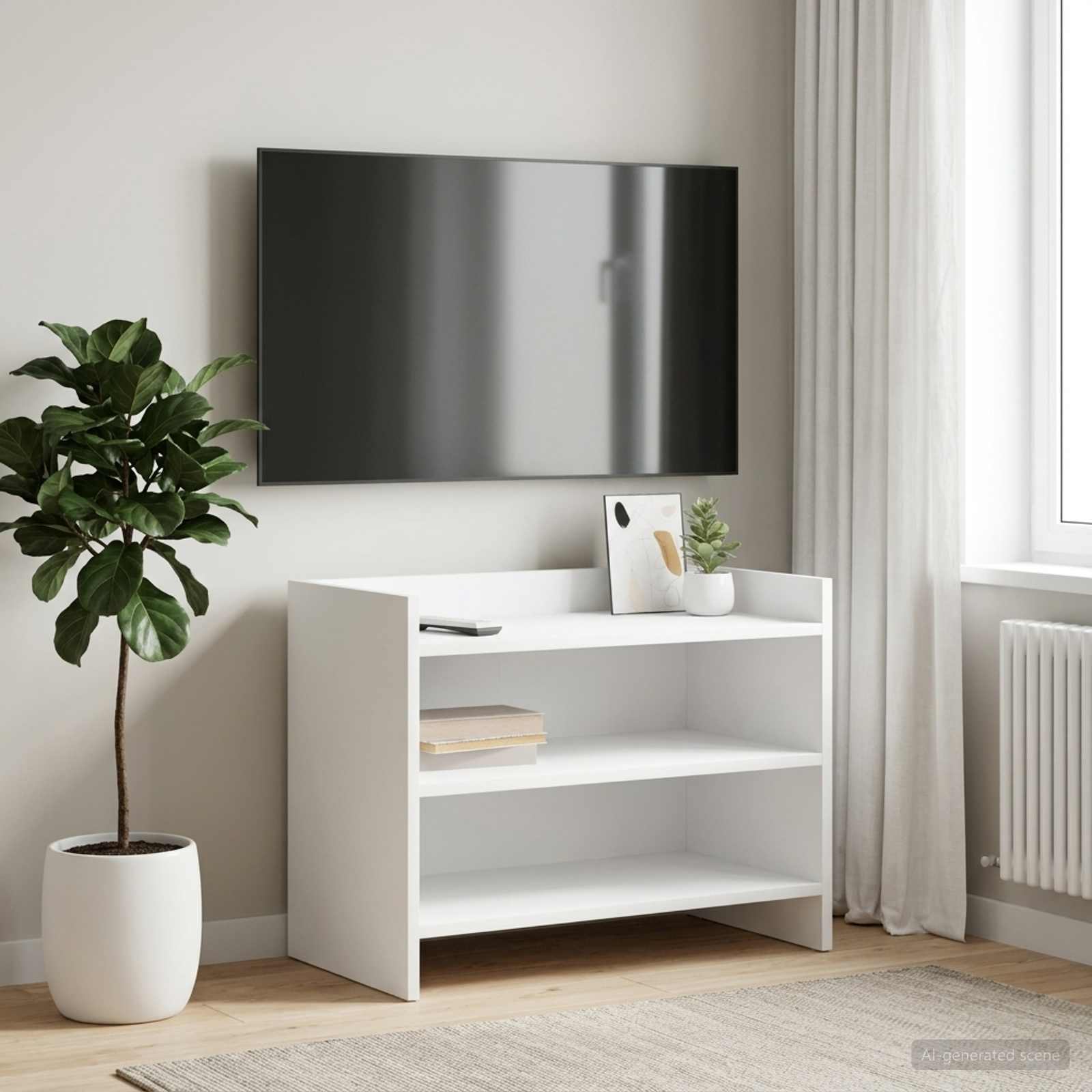 vidaXL Szafka pod telewizor 60 x 33 x 47 cm Biały Drewno inżynieryjne