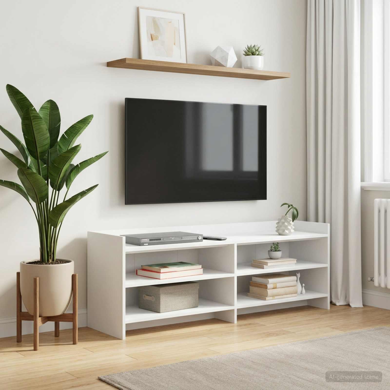 vidaXL Szafka pod telewizor 135 x 33 x 47 cm Biały Drewno inżynieryjne