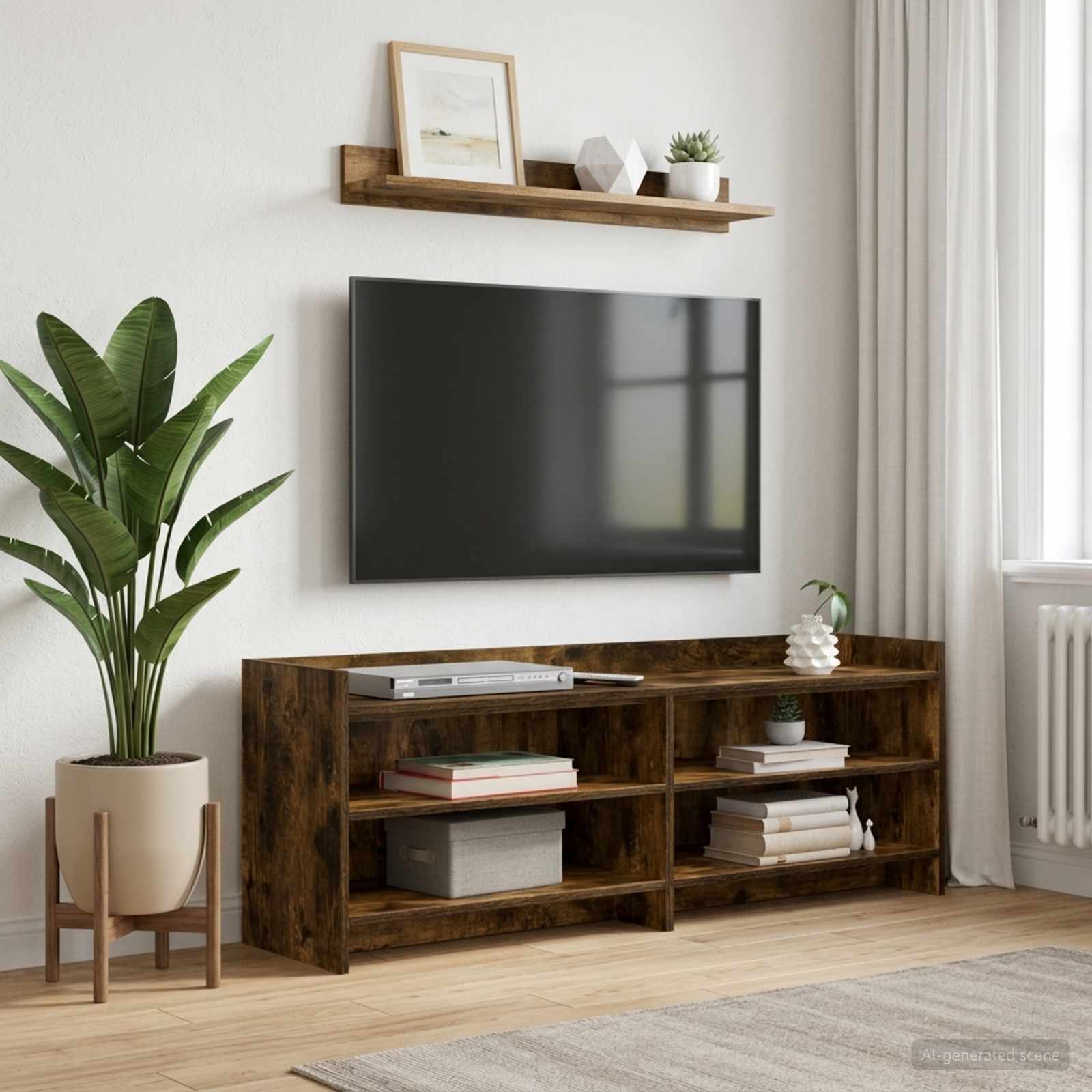 vidaXL Szafka pod telewizor 135 x 33 x 47 cm Dąb wędzony