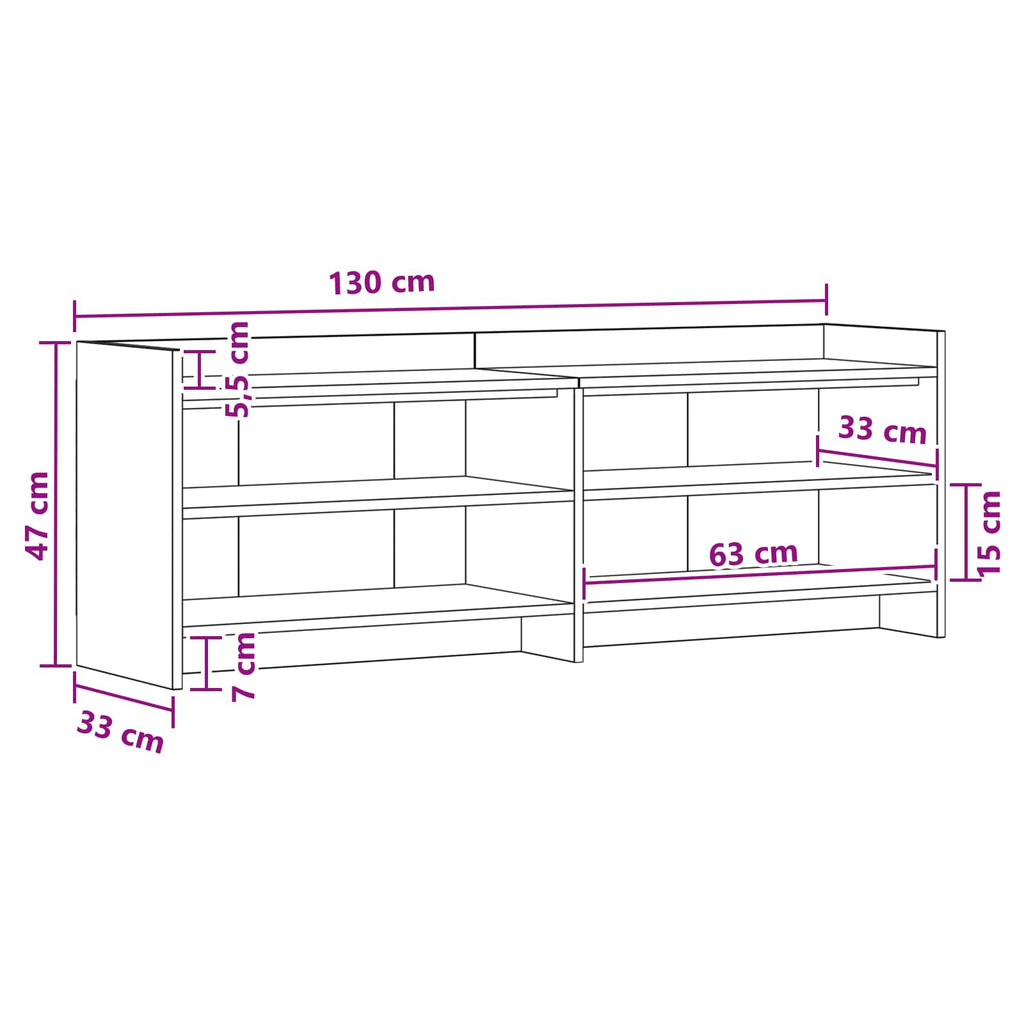 vidaXL Szafka pod telewizor 135 x 33 x 47 cm Stare drewno