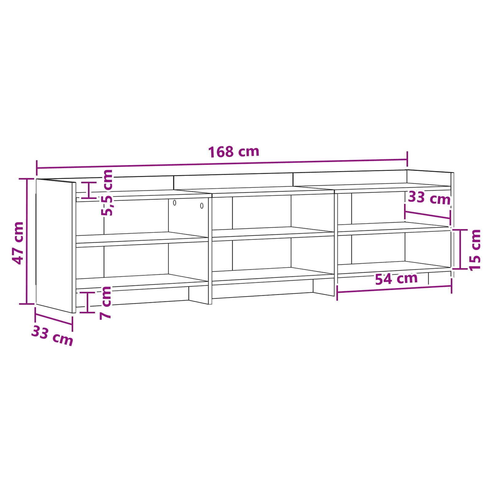 vidaXL Szafka pod telewizor 168 x 33 x 47 cm Szary Sonoma