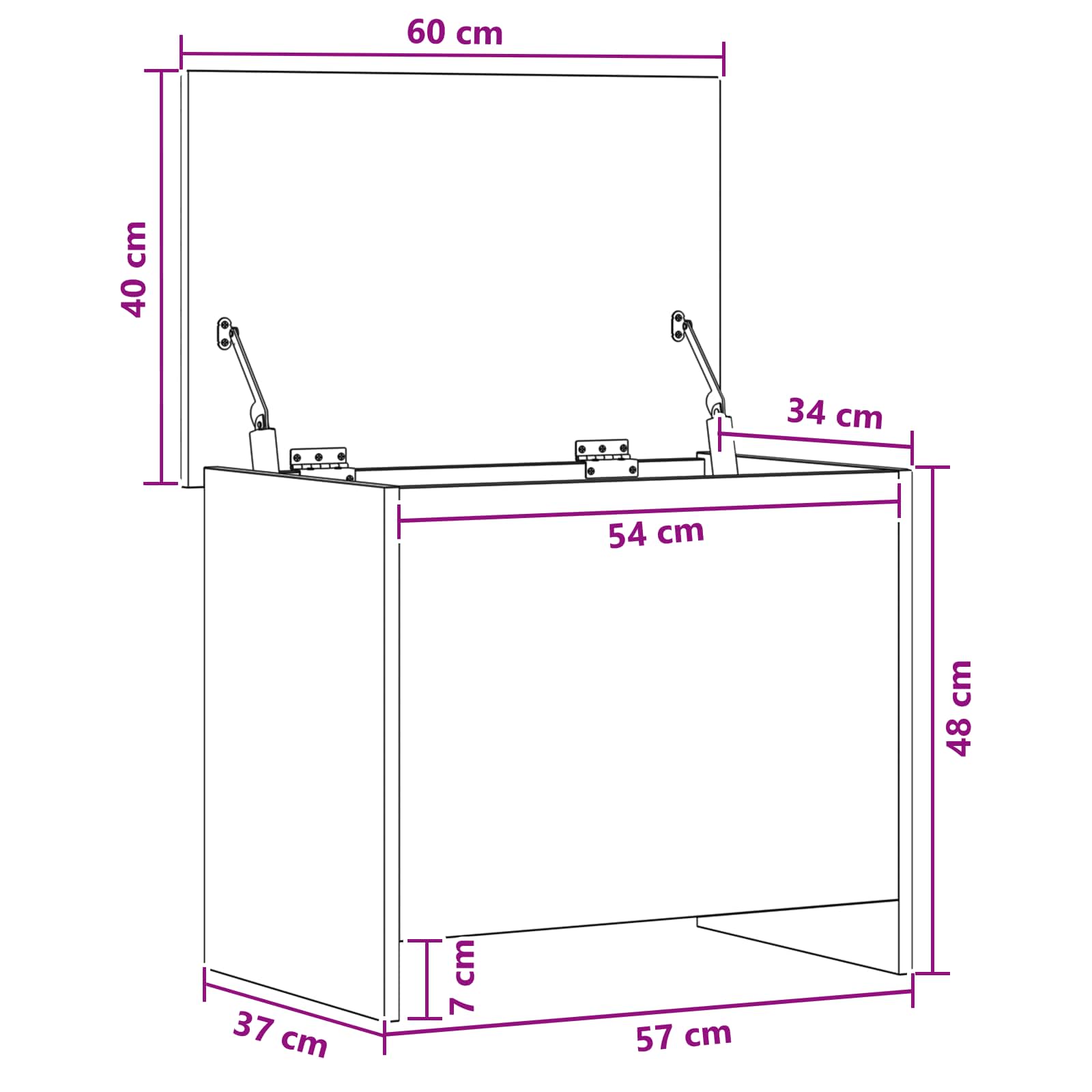 vidaXL Skrzynia na przechowywanie Biały 60 x 40 x 50 cm