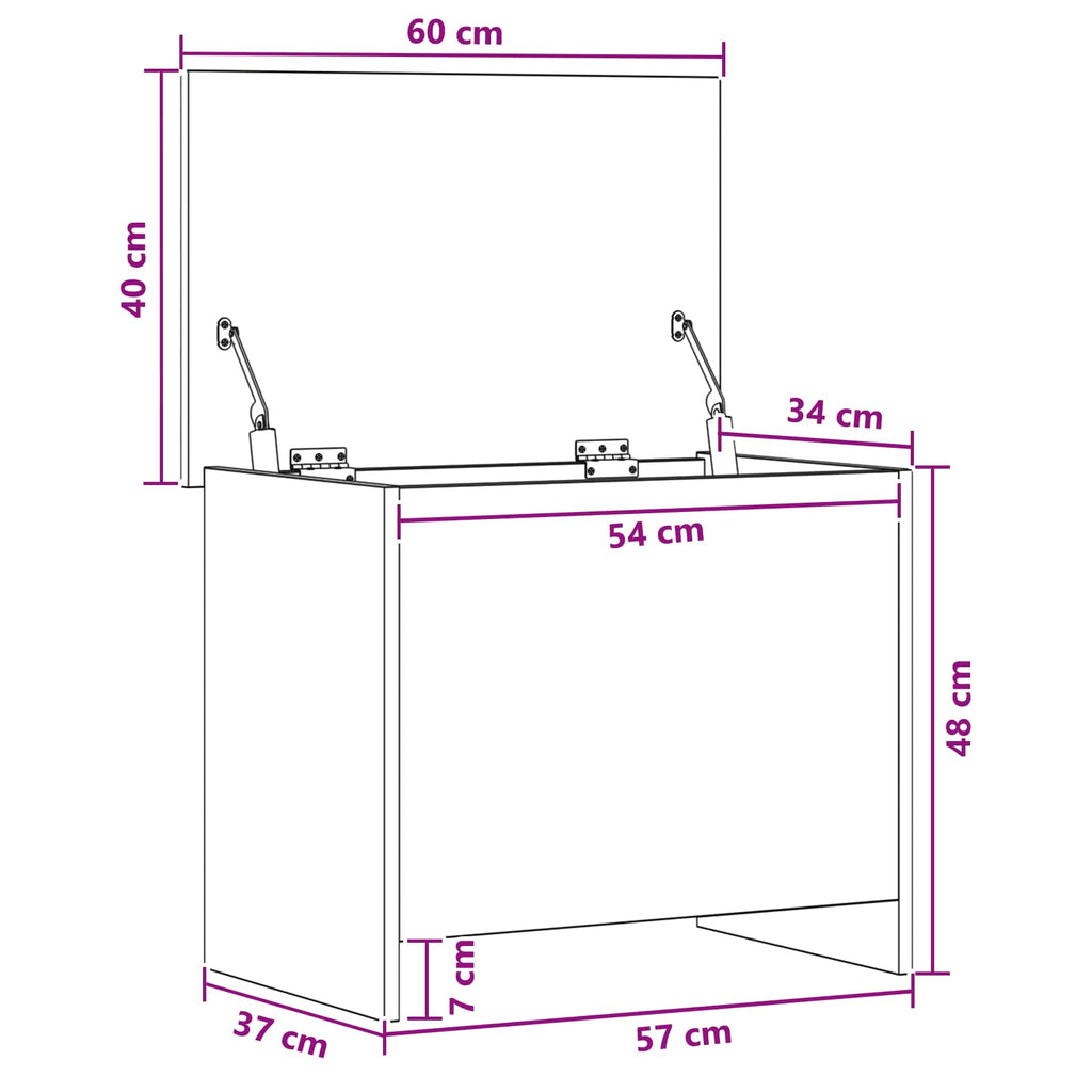 vidaXL Skrzynia na przechowywanie Stare drewno 60 x 40 x 50 cm