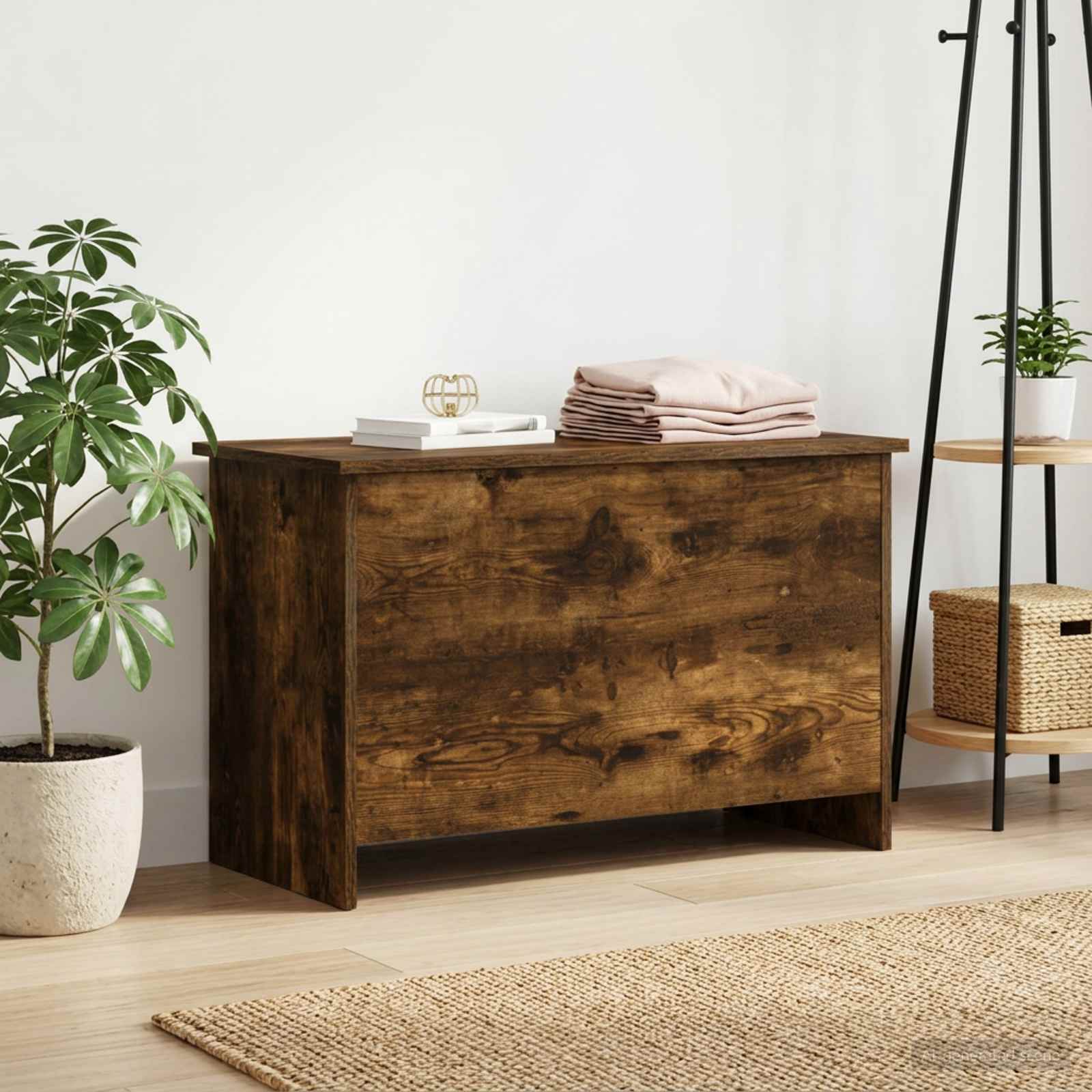 vidaXL Skrzynia na przechowywanie Dąb wędzony 80 x 40 x 50 cm