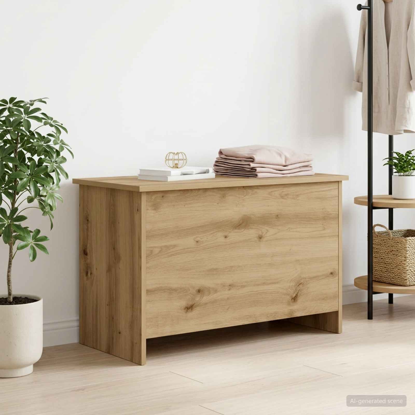 vidaXL Skrzynia na przechowywanie Dąb artisan 80 x 40 x 50 cm
