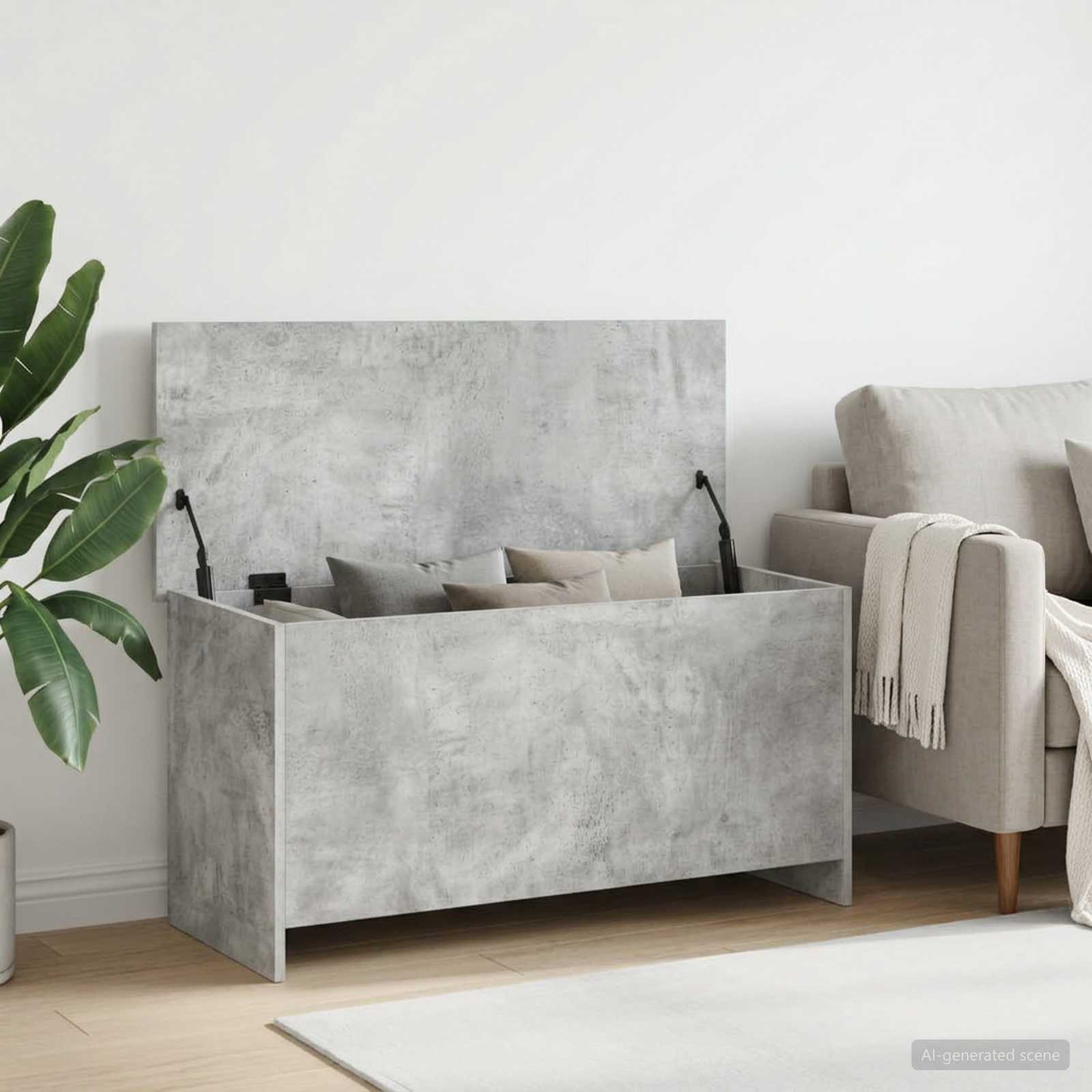 vidaXL Skrzynia na przechowywanie Betonowy szary 100 x 40 x 50 cm