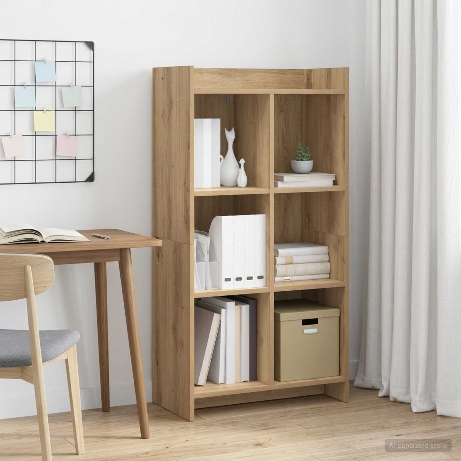 vidaXL Półka na książki 6 poziomy 59 x 30 x 111 cm Drewno inżynieryjne