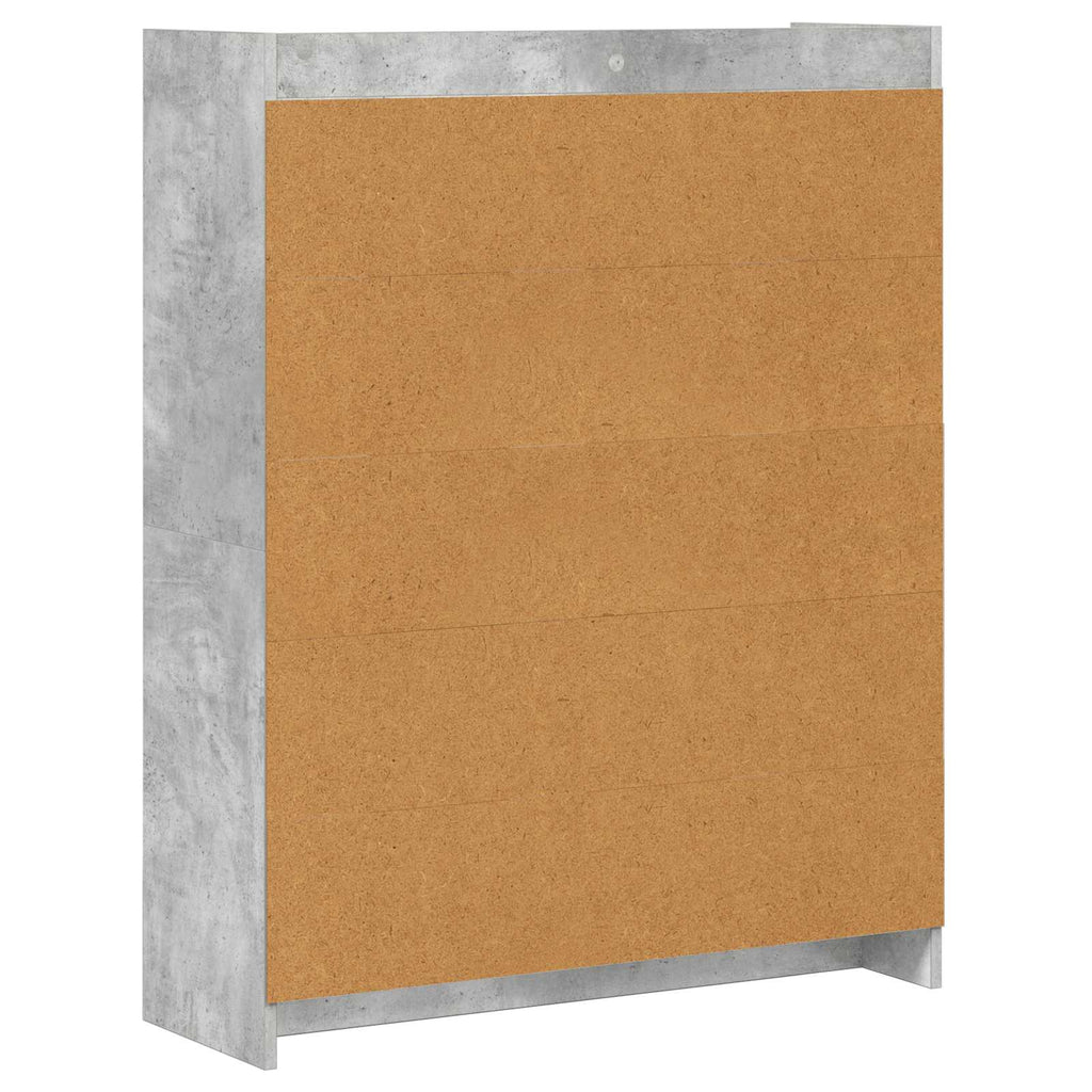vidaXL Półka na książki Szary beton 87,5 x 30 x 111 cm