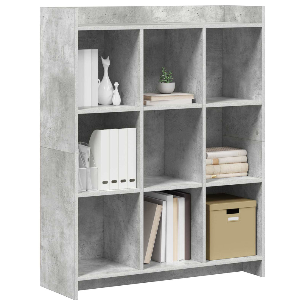 vidaXL Półka na książki Szary beton 87,5 x 30 x 111 cm
