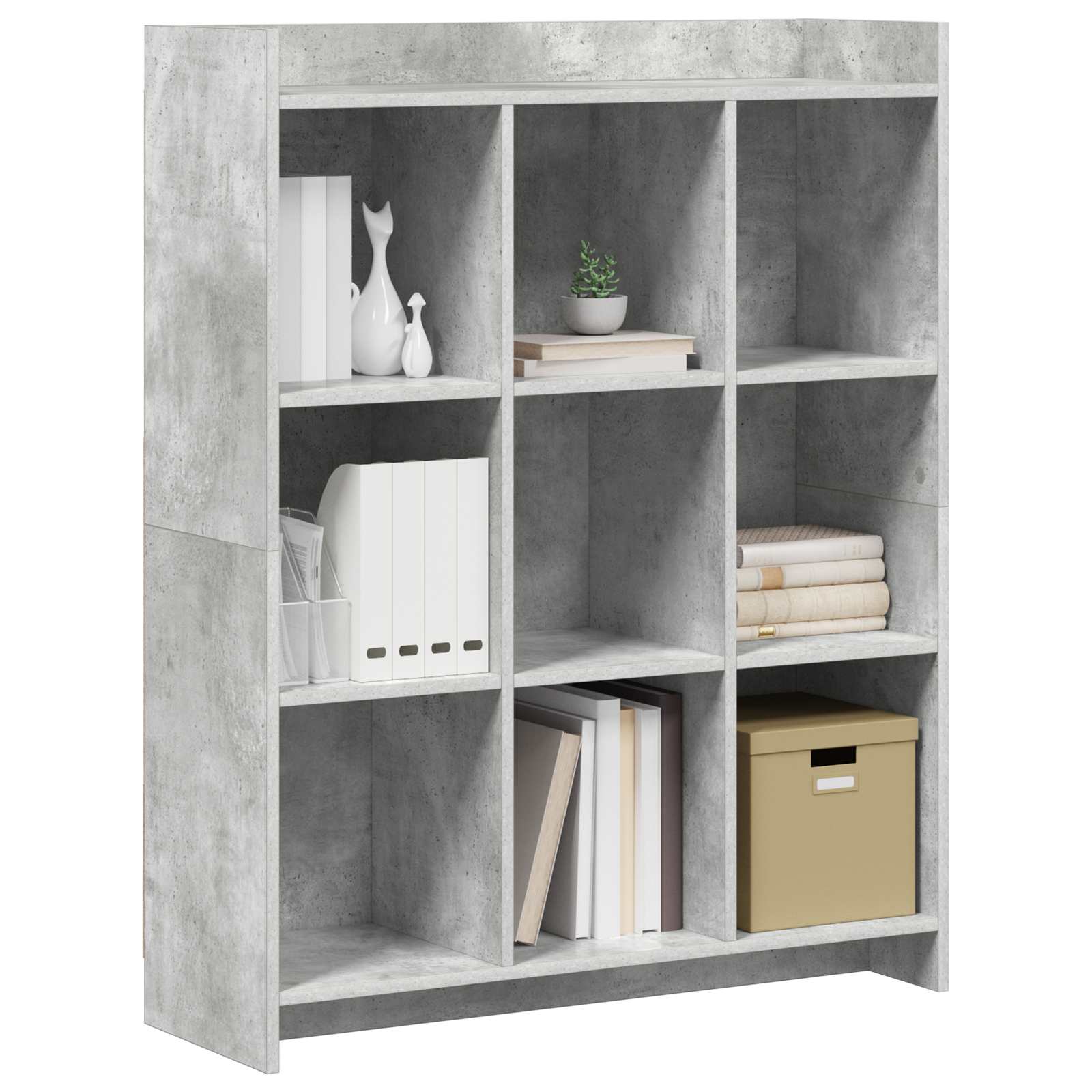 vidaXL Półka na książki Szary beton 87,5 x 30 x 111 cm