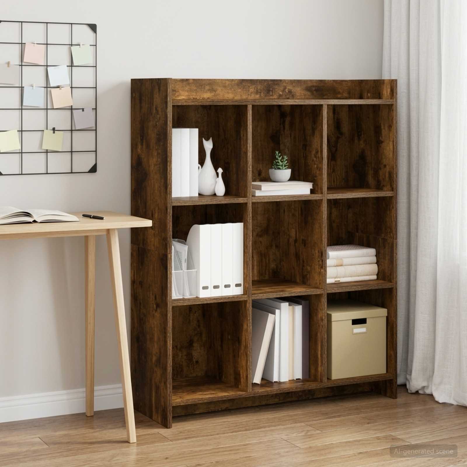 vidaXL Półka na książki Dąb wędzony 87,5 x 30 x 111 cm