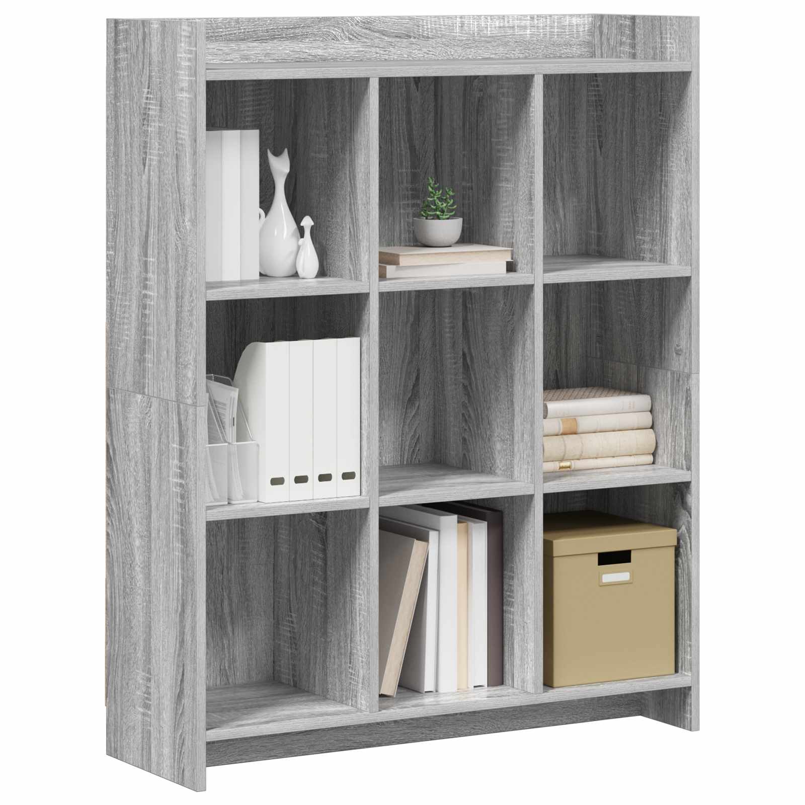 vidaXL Półka na książki Szary Sonoma 87,5 x 30 x 111 cm