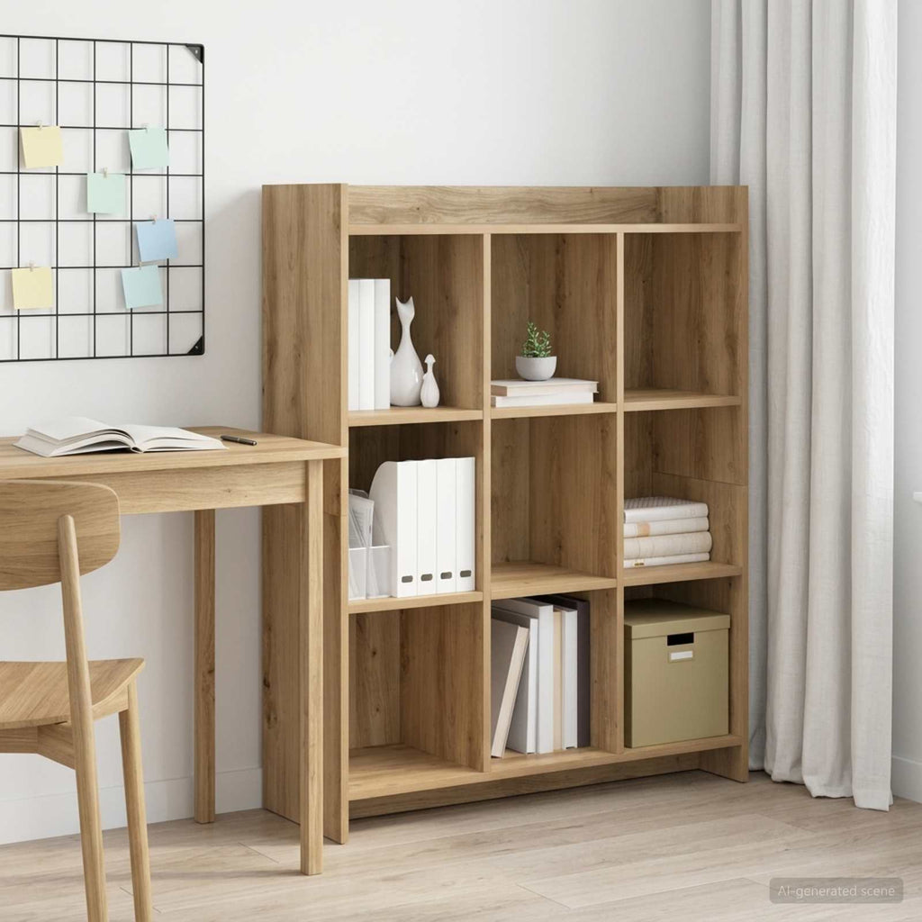 vidaXL Półka na książki 9 poziomy 87,5 x 30 x 111 cm Dąb artisian
