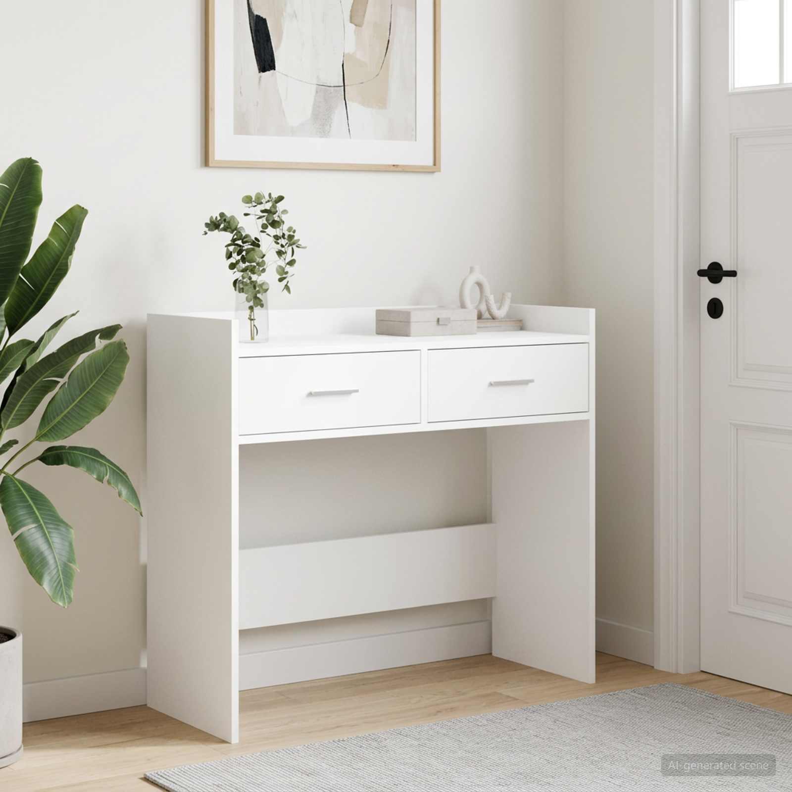 vidaXL Konsola Biały 90 x 35 x 80 cm Drewno inżynieryjne
