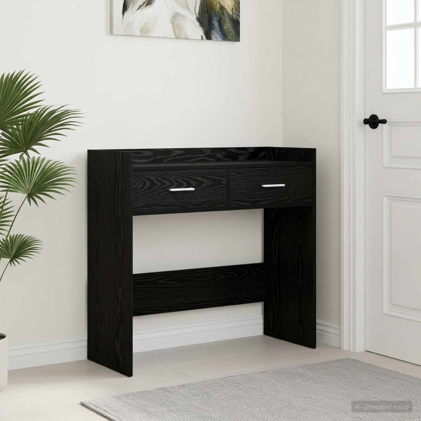 vidaXL Konsola Czarny dąb 90 x 35 x 80 cm Drewno inżynieryjne