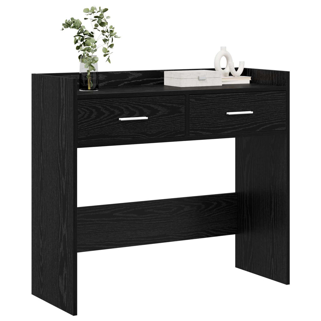 vidaXL Konsola Czarny dąb 90 x 35 x 80 cm Drewno inżynieryjne