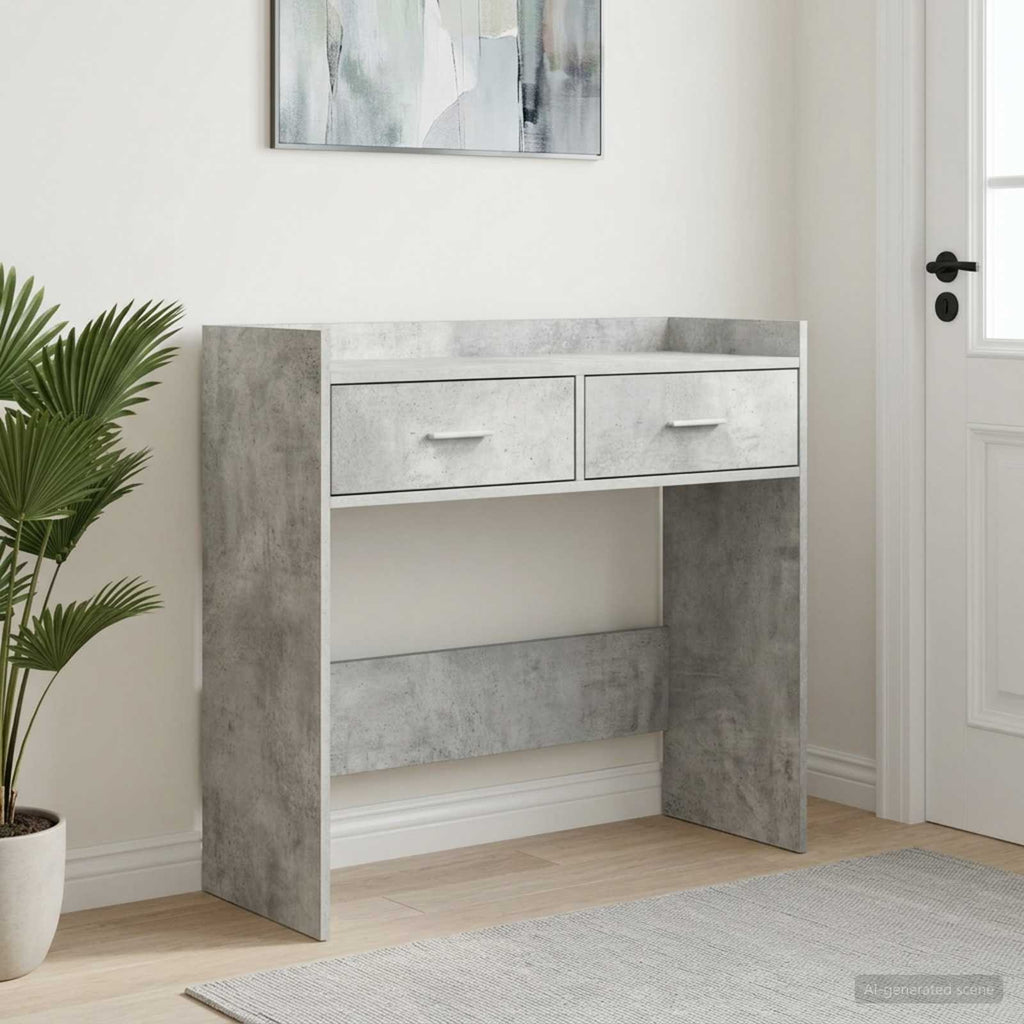 vidaXL Konsola Betonowy szary 90 x 35 x 80 cm Drewno inżynieryjne
