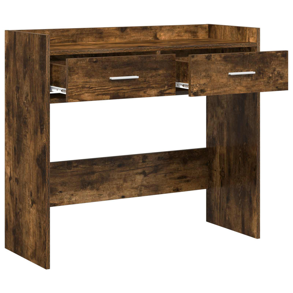 vidaXL Konsola Dąb wędzony 90 x 35 x 80 cm Drewno inżynieryjne
