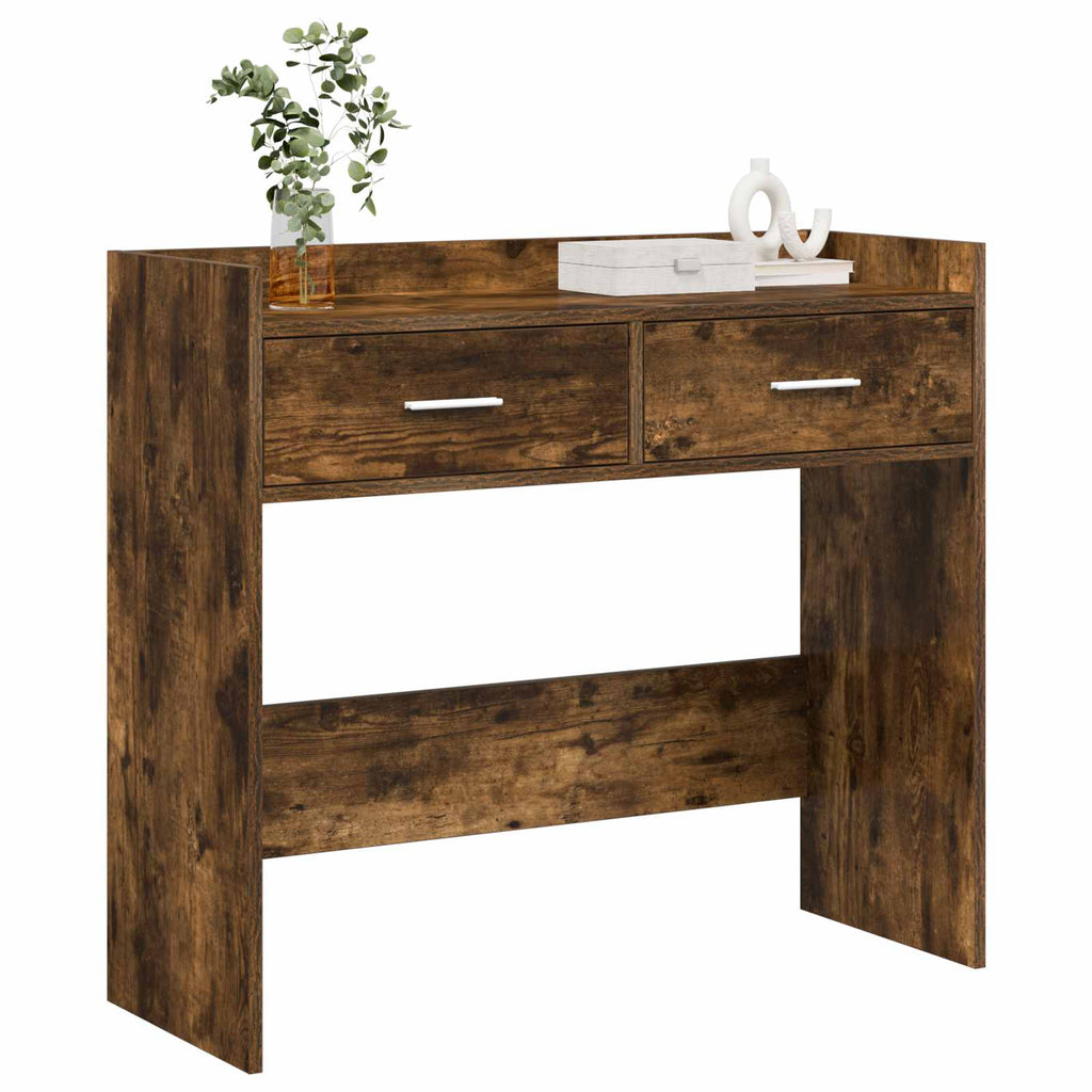 vidaXL Konsola Dąb wędzony 90 x 35 x 80 cm Drewno inżynieryjne