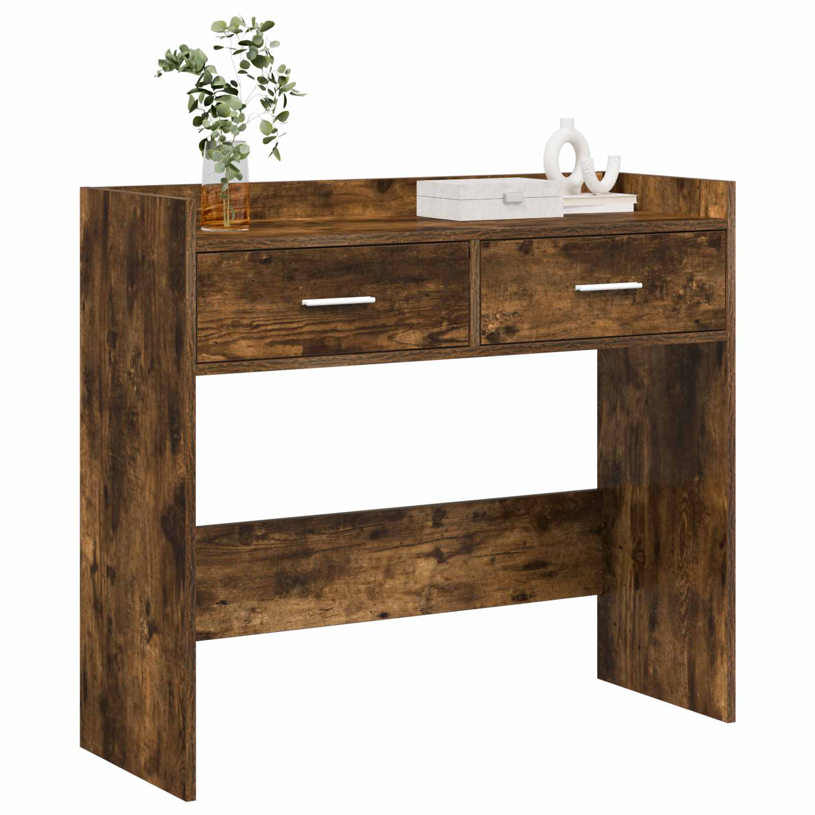 vidaXL Konsola Dąb wędzony 90 x 35 x 80 cm Drewno inżynieryjne