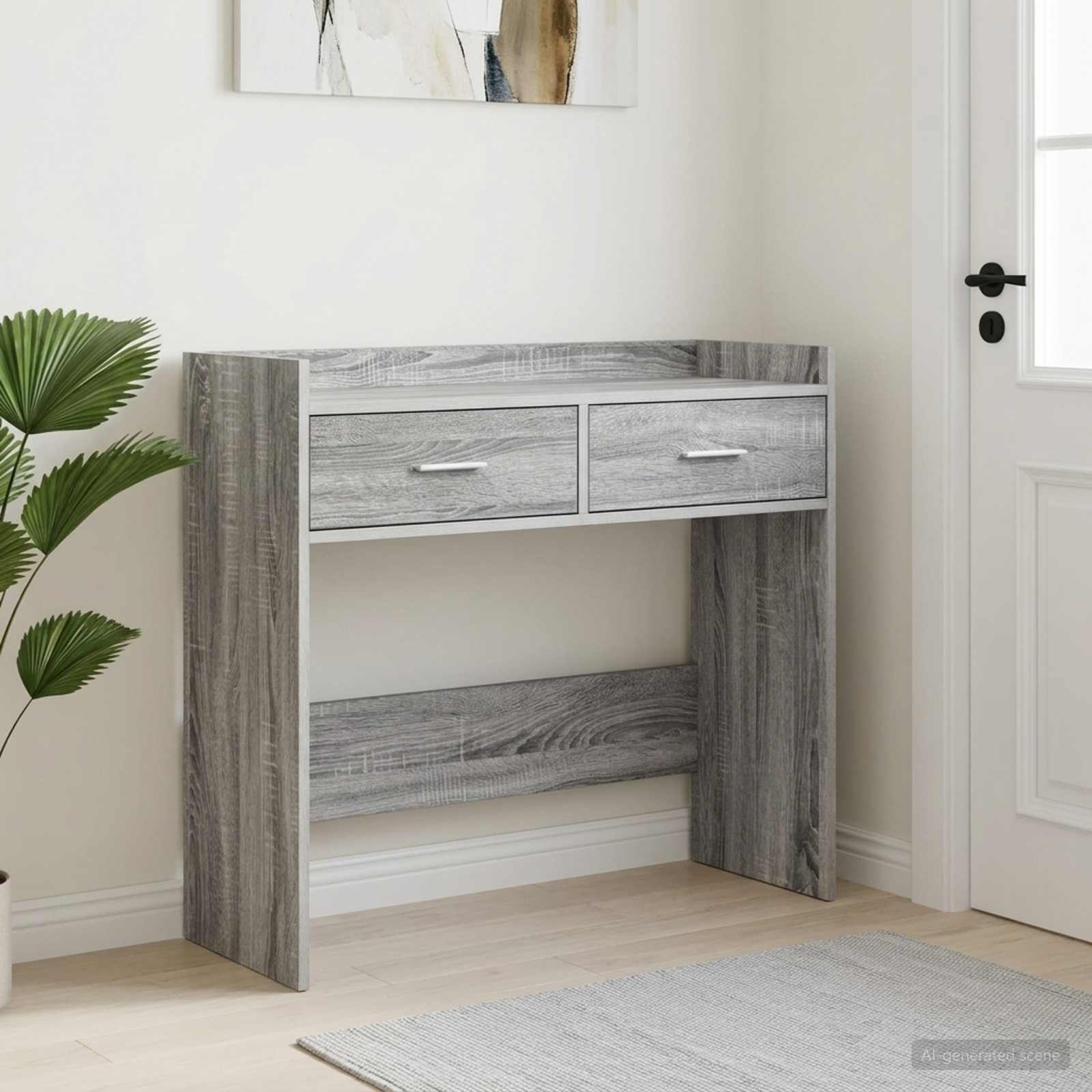 vidaXL Konsola Szary Sonoma 90 x 35 x 80 cm Drewno inżynieryjne