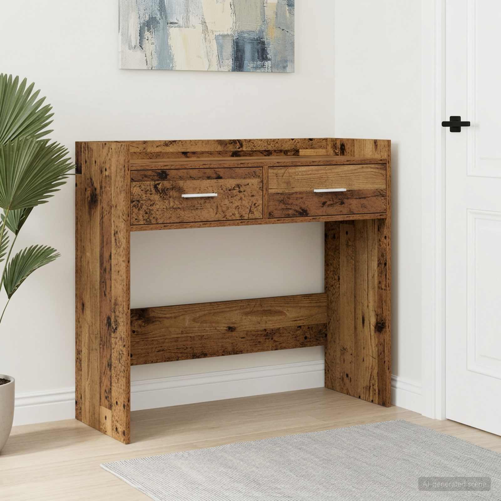 vidaXL Konsola Stare drewno 90 x 35 x 80 cm Drewno inżynieryjne