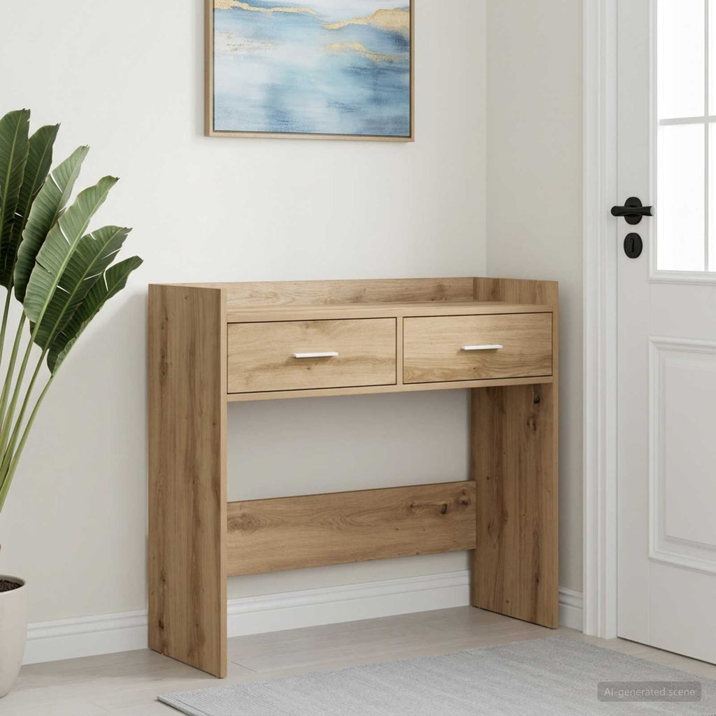 vidaXL Konsola Dąb artisan 90 x 35 x 80 cm Drewno inżynieryjne