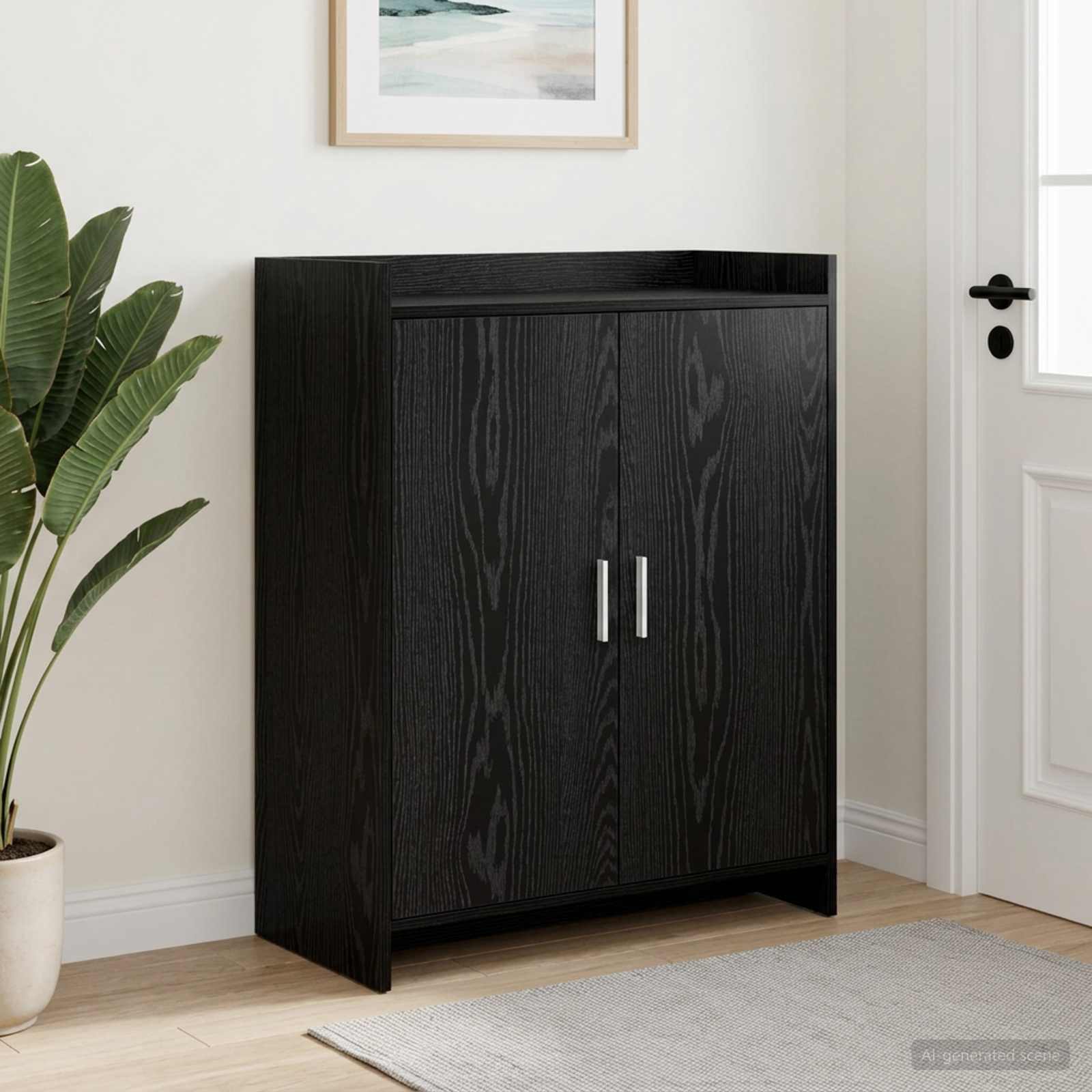 vidaXL Szafka na buty Czarny dąb 73,5 x 36 x 92 cm Drewno inżynieryjne