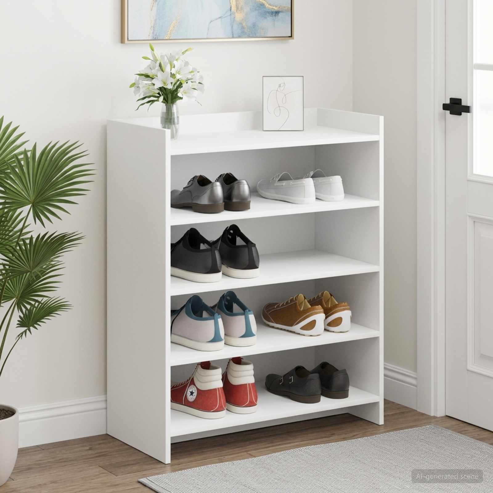 vidaXL Szafka na buty Biały 73,5 x 36 x 92 cm Drewno inżynieryjne