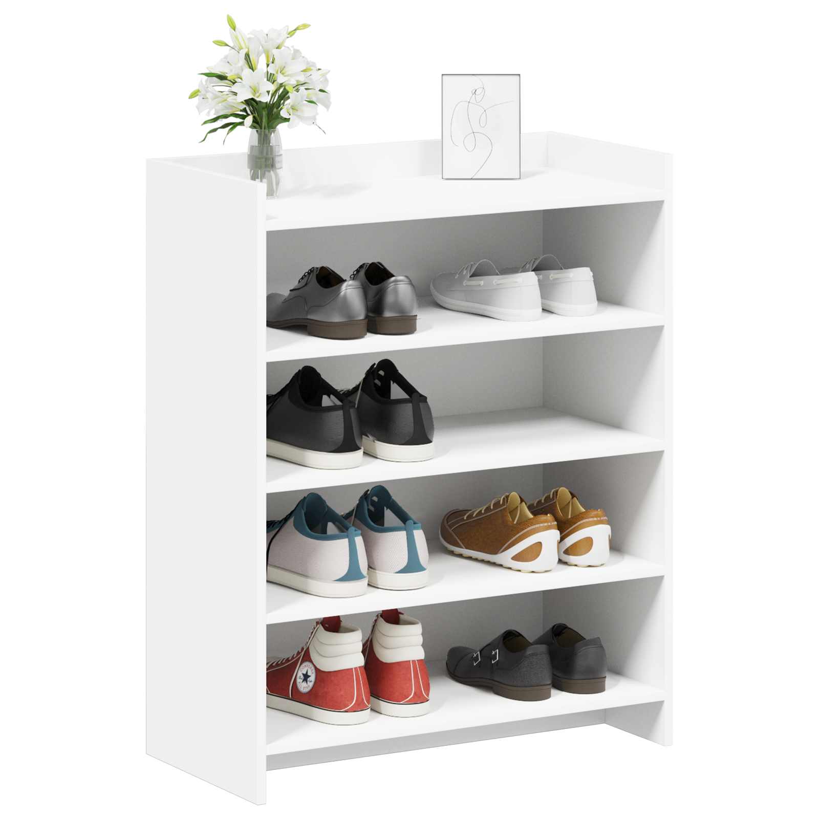 vidaXL Szafka na buty Biały 73,5 x 36 x 92 cm Drewno inżynieryjne