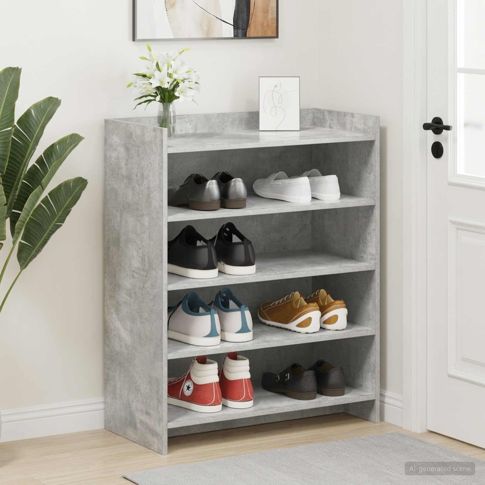 vidaXL Szafka na buty Betonowy szary 73,5 x 36 x 92 cm