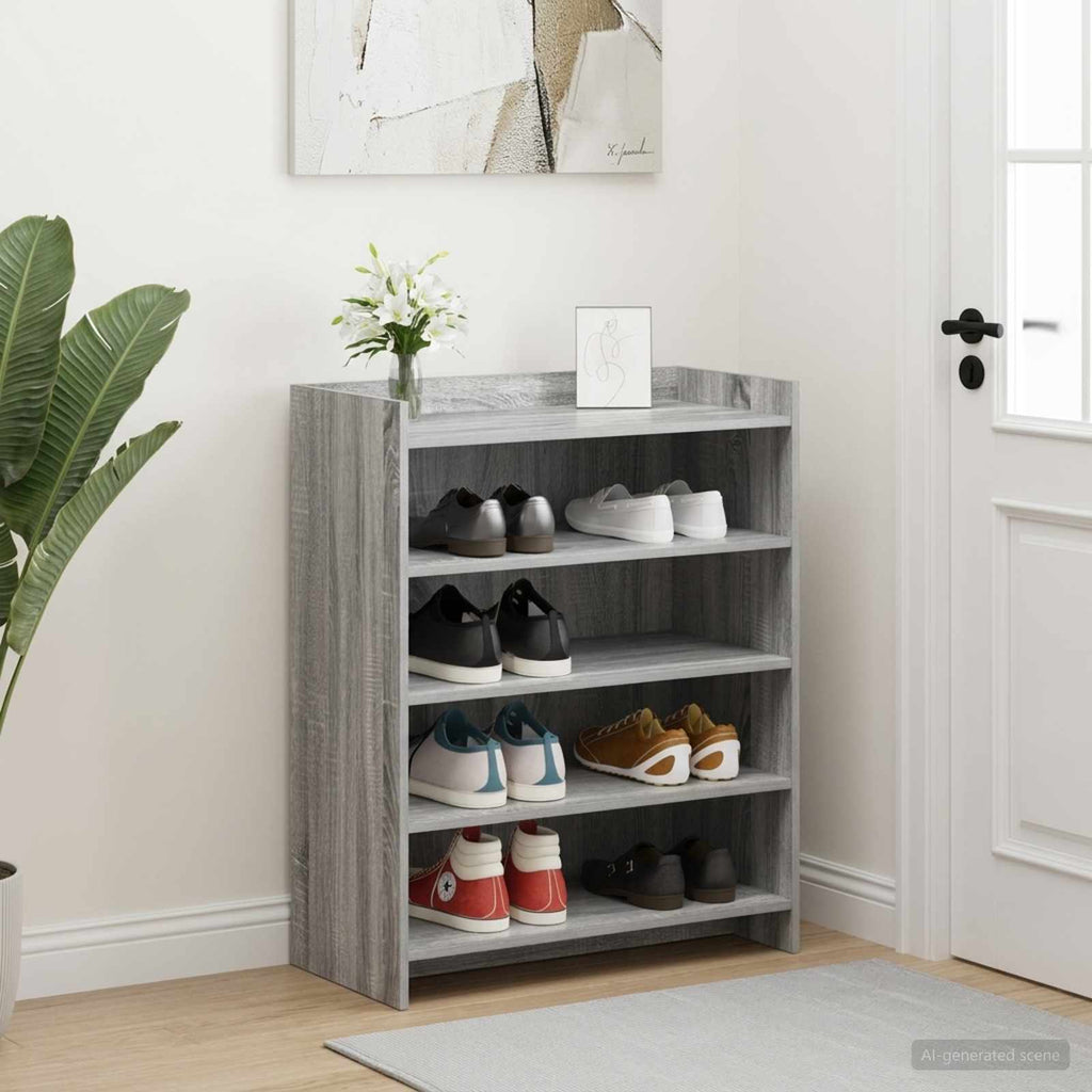 vidaXL Szafka na buty z przechowywaniem Szary Sonoma 73,5 x 36 x 92 cm