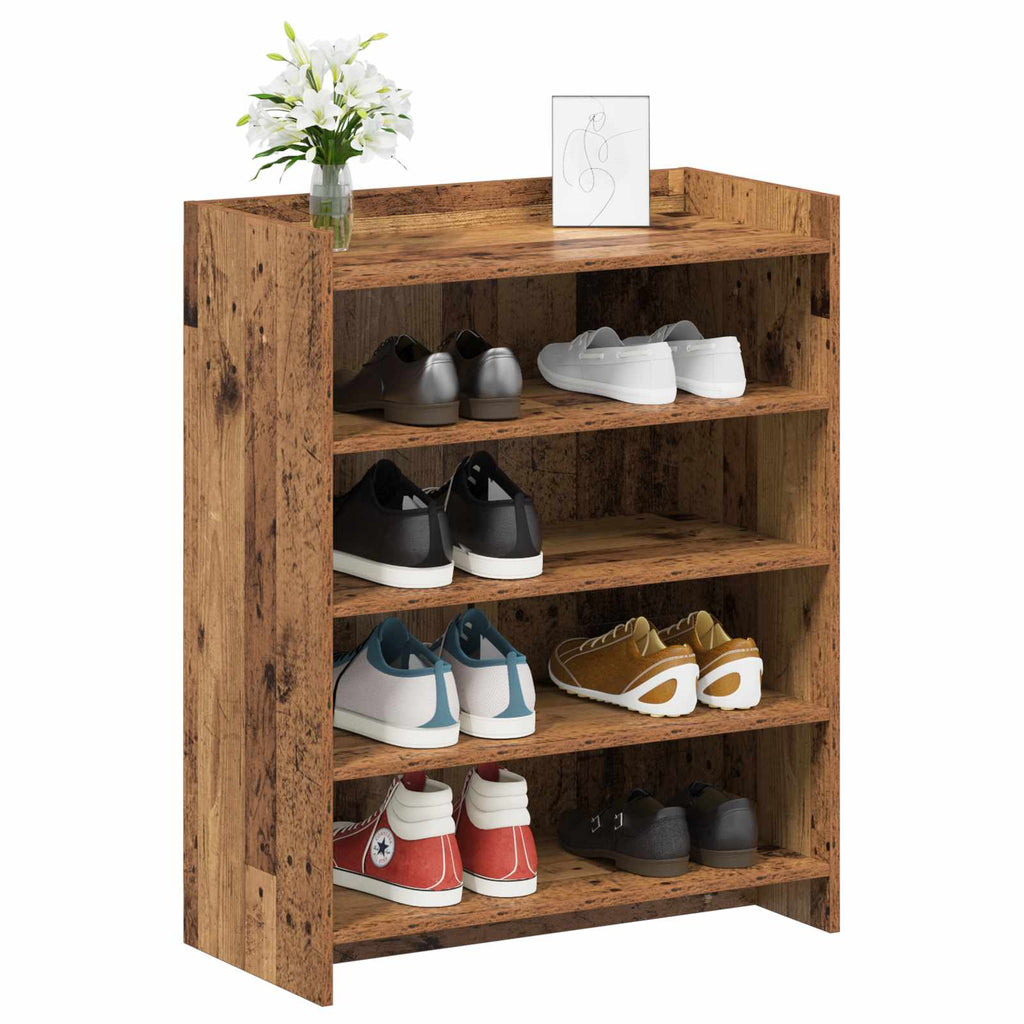 vidaXL Szafka na buty z przechowywaniem Stare drewno 73,5 x 36 x 92 cm