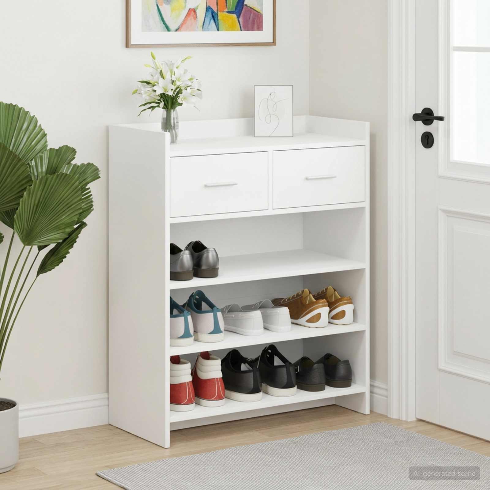 vidaXL Szafka na buty Biały 73,5 x 36 x 92 cm Drewno inżynieryjne