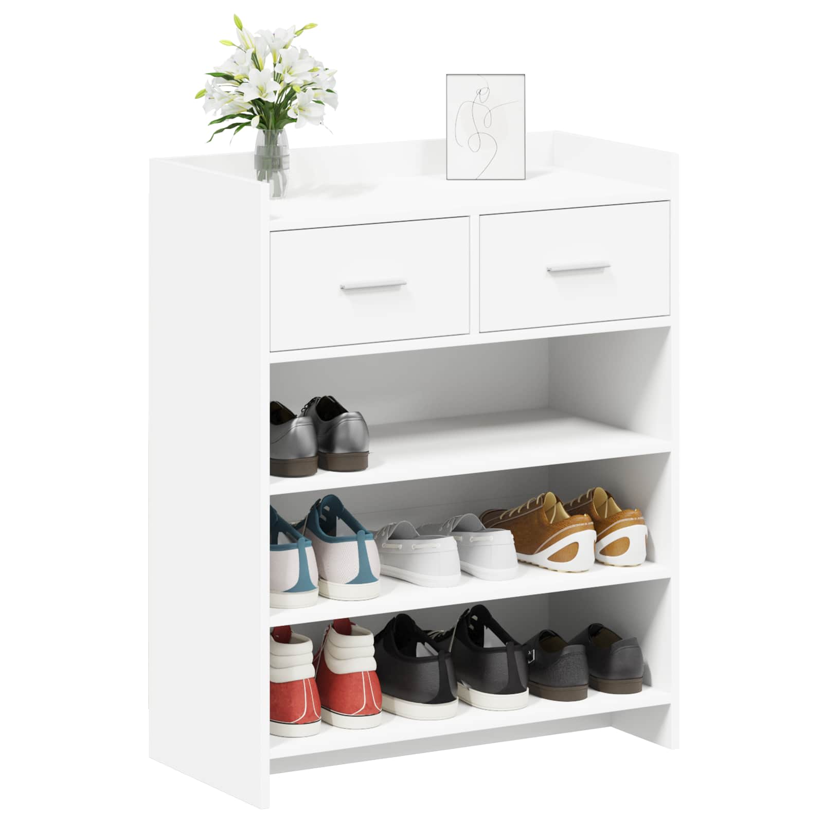 vidaXL Szafka na buty Biały 73,5 x 36 x 92 cm Drewno inżynieryjne