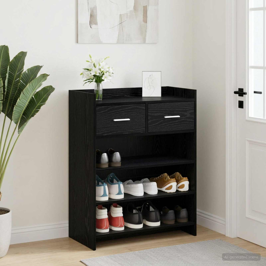 vidaXL Szafka na buty Czarny dąb 73,5 x 36 x 92 cm Drewno inżynieryjne