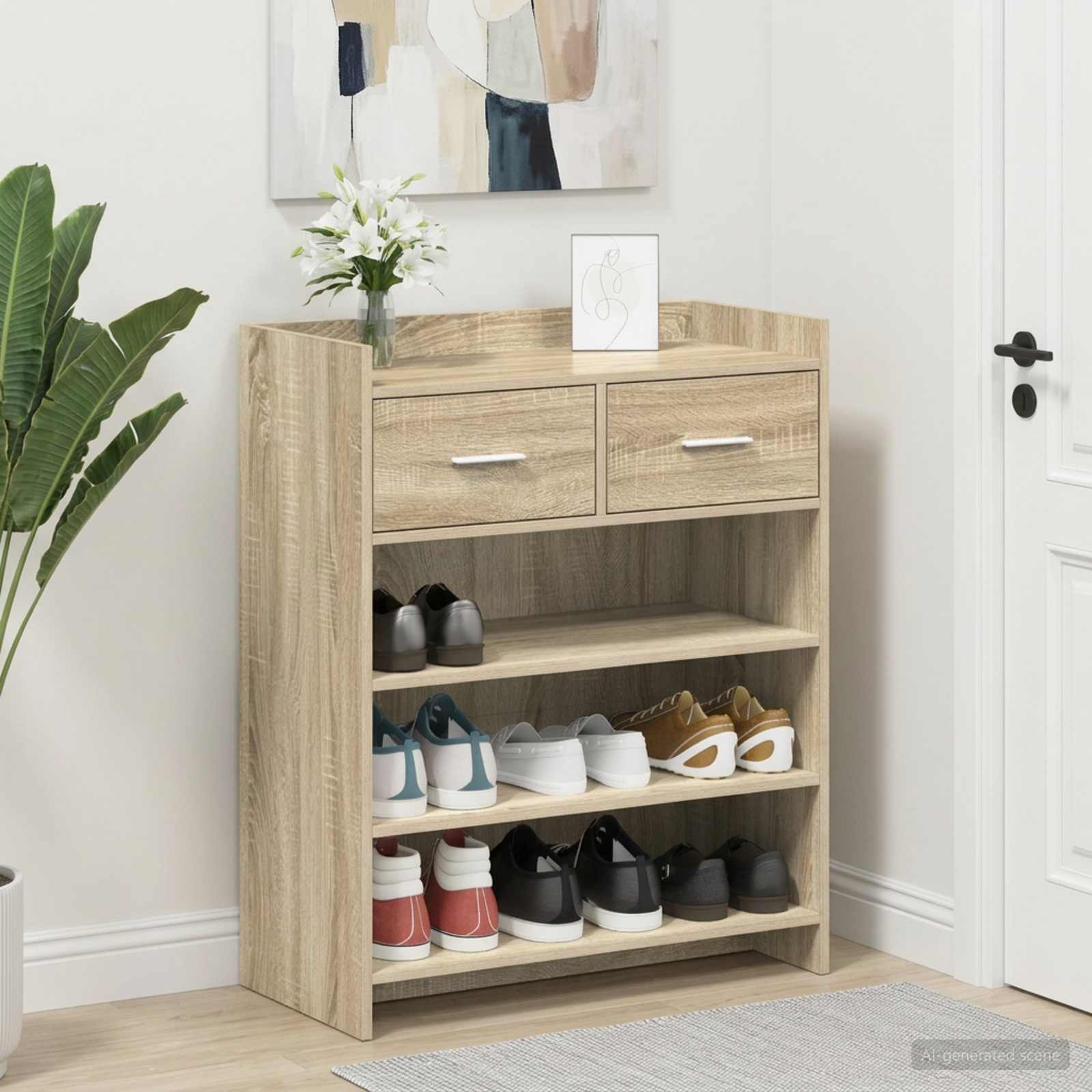 vidaXL Szafka na buty dąb Sonoma 73,5 x 36 x 92 cm Drewno inżynieryjne